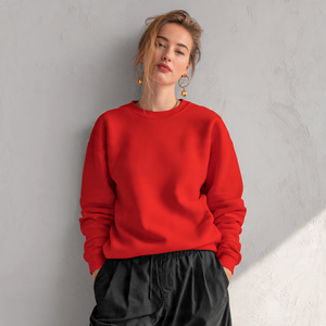 เสื้อสเวตเชิ้ตสีพื้นทรงหลวมสำหรับผู้หญิง แฟชั่นสตรีทแวร์ เสื้อสเวตเชิ้ตผู้หญิงสำหรับใส่ออกกำลังกาย เสื้อสเวตเชิ้ตไหล่ตกสำหรับผู้หญิง - Product Image 2