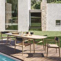 Ensemble de salle à manger en teck de luxe moderne pour cuisine extérieure, jardin, cour et villa, fabriqué en Indonésie