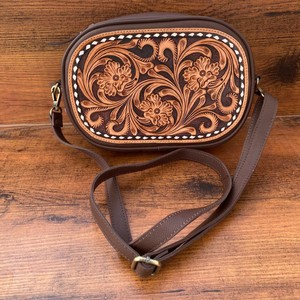 2025 Wholesale New Western Hand Tooled Genuine Leather Women's Crossbody Bag Cow Leather Floral Bohemian Luxury Designer Purse - Product Image 2