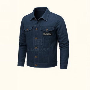 Chaqueta vaquera informal para hombre con cierre de botón Opciones de varios colores Logotipo personalizado Servicio de diseño Chaqueta de invierno disponible - Product Image 1