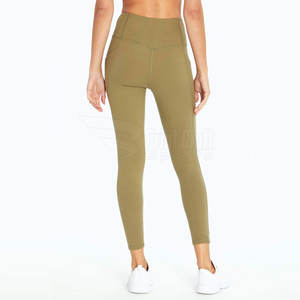 Cómodas mallas de gimnasio para mujer, último diseño, Spandex, poliéster, cierre de cintura elástica, patrón sólido, ropa de Yoga - Product Image 2