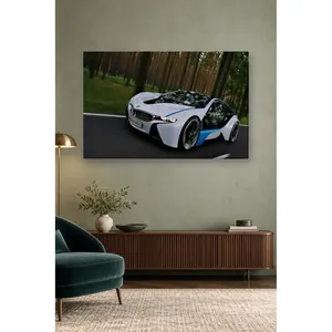 Impresión en Lienzo de un Auto Conceptual BMW Blanco de Fida en un Bosque de Pinos - Product Image 3