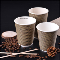 Gobelets en carton ondulé personnalisés et élégants pour boissons chaudes/froides, 100 % jetables, 4oz/6oz/9oz/12oz/16oz, pour fêtes, anniversaires, personnalisables