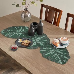Christmas Decorative and Leaves Design Beaded <b>Runner</b> Placemat <b>Dining</b> <b>Table</b> Fancy Mat Handmade Decorative <b>Runners</b> for Wedding - Product Image 6