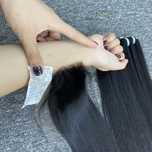 Venta al por mayor de todos los colores de la cutícula alineados virgen vietnamita trama del pelo 2x6 HD encaje crudo paquetes de hueso recto extensiones de cabello humano - Product Image 5