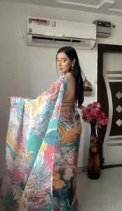 Presentándole la colección de Sari más hermosa y última lista para usar con impresiones digitales - Product Image 3