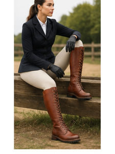 Bottes d'équitation montantes POWER HINT en cuir véritable respirant, de luxe, avec fermeture éclair avant et boucle, pour l'équitation et les activités de plein air - Product Image 4