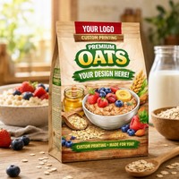 Sachet Doypack Personnalisé en BOPP Qualité Alimentaire avec Fermeture Zip Refermable pour Avoine et Céréales de Petit-Déjeuner