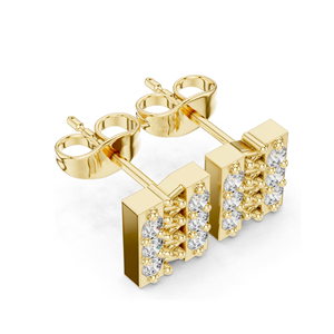 Pendientes de Barra en Zigzag con Diamantes de Laboratorio de 0.3 CT, Diamantes CVD VVS-VS EF, Oro de 18KT, 14KT, 10KT y Plata 925, Oro Rosa, Amarillo, Blanco - Product Image 4