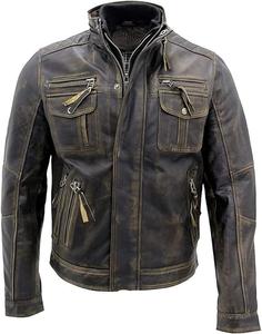 Chaqueta de moto de invierno de alta calidad para hombre, nueva moda, cuero de vaca fresco, con capucha, estilo superior personalizado, lona, Etiqueta Privada, precio bajo - Product Image 1