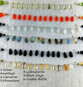 Smooth Pear Shape Loos Beaded Strand Natural Green Amethyst Gemstone 8Inch Long Beaded Strand for Making Beaded Jewelries <b>Charms</b> - Product Image 3
