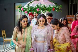 Rajasthani tradicional transparente Floral impreso paraguas hecho a mano para boda Haldi Recepción y decoración festiva - Product Image 2