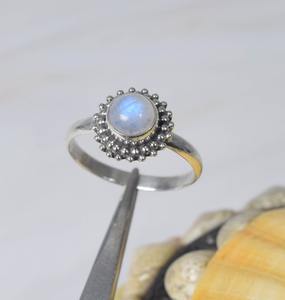 <b>Handmade</b> Ring <b>Jewelry</b> Best Classic Design Ring <b>Handmade</b> 925 Solid Sterling Silver Natural Blue Fire Rainbow Moonstone 925 Stamp - Product Image 4