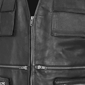 Chaleco de cuero de moto para hombre de alta calidad 2025 con cuello en V y cremallera, chaleco de motorista transpirable para invierno - Product Image 6