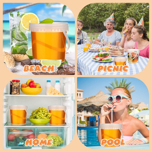 Gobelets à fruits en plastique PP transparent de 800 ml, gobelets jetables avec couvercles - Product Image 6