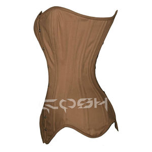 Corsé de algodón beige Overbust - Product Image 1