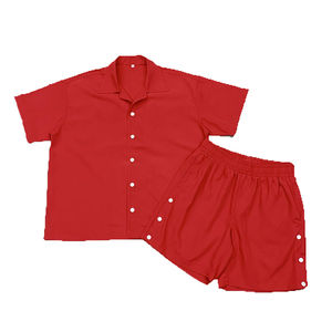 Ensemble t-shirt et short d'été pour homme de grande taille Survêtement graphique uni et confortable avec bouton latéral et logo personnalisable - Product Image 1