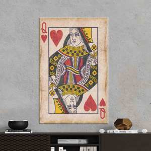 Arte en lienzo de la Reina de Corazones: decoración de pared con estampado bohemio, lienzo envuelto - Product Image 1