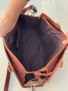 Artisan Crafted Premium Cowhide Fur Leather Soft Handle <b>Tote</b> <b>Bag</b> Back Double Pocket Handcrafted Spacious Stylish Shoulder <b>Bag</b> - Product Image 2