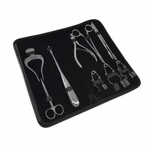 ENTAVEX AS-721 Veterinary Surgical Instrument Set CE Certified 1 <b>Frame</b> (18x27cm) 2 Vulsellum Forceps (24cm) 8 Instruments - Product Image 5