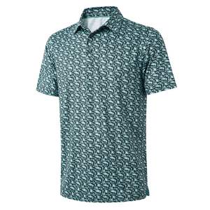 Custom Logo Allover Print Solid Knitted Golf for Shirt Fit 4 Way <b>Stretch</b> Cotton Bamboo Fiber for <b>Men</b> - Product Image 2