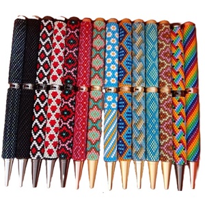 Elegante cubierta de bolígrafo con cuentas hecha a mano para papelería de oficina, cubierta de bolígrafo bordada con cuentas de semillas personalizadas para uso de regalo promocional - Product Image 2