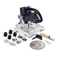 Kit combiné sans fil Festool SYMC 70 4.0 EBI-Plus 220-240V avec perceuse Li-ion 4.0Ah, scie à onglet symétrique 216mm, moteur à percussion et batterie