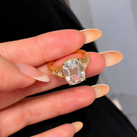 Bague de fiançailles en diamant de laboratoire 5 carats taille Old Mine, or jaune 18 carats, style vintage Old Mine, personnalisable OEM ODM, vente en gros