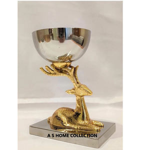 ชามไม้ทรงกลมทำจากโลหะอุปกรณ์สำหรับรับประทานอาหารชามเกรดอาหารดีไซน์รูปใบไม้ทำจากอลูมิเนียมภายนอก - Product Image 6