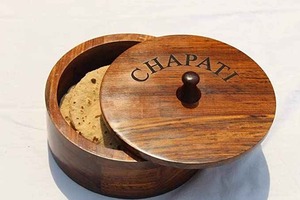 Caja Redonda de Madera Ecológica para Chapati, Caja Tradicional para Roti para Uso en la Cocina - Product Image 3