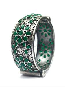 Brazalete de aspecto de flor de plata alemana de latón puro para fiesta, pulsera oxidada de tamaño libre, producto a granel hecho a mano ajustable - Product Image 3