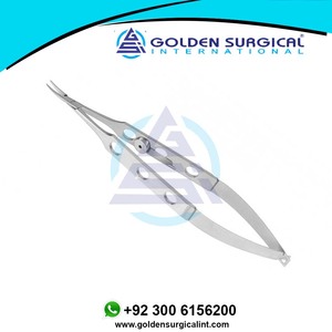 Porte-aiguilles Jaffe, pinces courbées, mâchoires coniques délicates, porte-aiguilles Castroviejo - Product Image 2