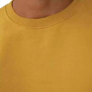 Streetwear coupe ajustée sweat à col rond personnalisé hommes haute qualité 100% coton couleur unie manches longues hiver basiques sweats - Product Image 3