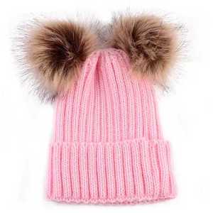 Gorro de punto suave para bebés y niños, con pompón, moderno, acrílico, holgado, 100% personalizado con logotipo bordado. - Product Image 1