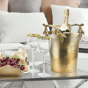 Finition en cuivre antique Bac de rangement pour bière Design fait à la main Seau à glace à champagne avec poignée Refroidisseur à vin en métal - Product Image 6