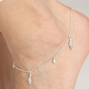 Chevillères/Payals 100 % argent 925 véritable pour femmes et jeunes filles, style mignon avec diamant comme pierre principale pour les chrétiennes - Product Image 5
