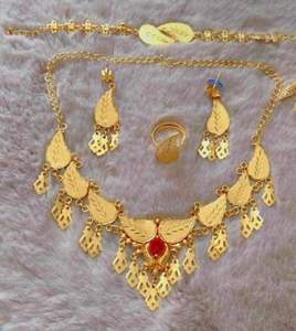 2024 Best Buy Ready Vintage Style Indian Fashion Jewelry Set 24K Gold & Copper Inspirado en Comoros Mayotte Envío rápido - Product Image 5