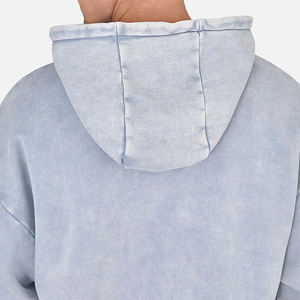 Custom Unisex 500gsm Heavyweight Regular Fit Pullover Hoodie Pocket Solid Eco-Friendly Sunfaded <b>Wash</b> Distressed Embroidered 100% - Product Image 6