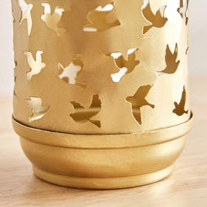 Portavelas Votivo de Metal Dorado Navideño 2025, Diseño Único de Aves Caladas, Linterna Decorativa Colgante Hecha a Mano para Decoración del Hogar - Product Image 4