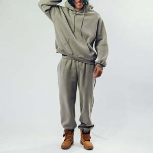 Ensemble sweat-shirt à capuche et pantalon de survêtement en molleton technique surdimensionné Survêtement baggy 100% coton pour hommes Fabricants personnalisés pour la saison d'hiver - Product Image 6