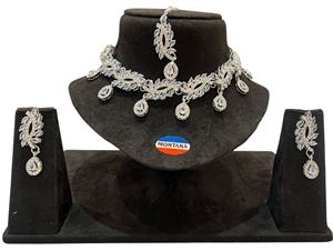 Conjunto de collar de Gargantilla clásica para mujer con estilo con pendientes de diamantes para fiestas aniversarios eventos tradicionales Idea de regalo - Product Image 4