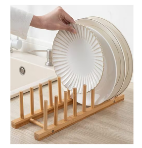 Soporte de placa de madera Estante organizador Ventas de fábrica Estante de almacenamiento de placa multifunción Soporte Hogar Cocina Usado - Product Image 1