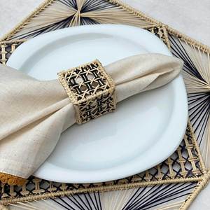 Unique seagrass straw napkin <b>rings</b> for anniversary dining setup hot selling seagrass napkins <b>ring</b> - Product Image 2