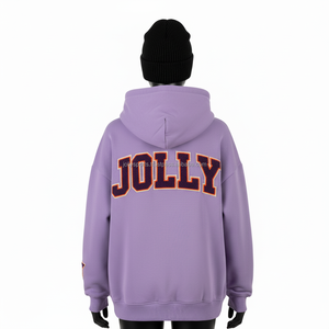 Qualité supérieure 320 GSM sweat à capuche pour femme tissu polaire doux couleur lilas Chenille brodé Logo personnalisé basiques pour femmes sweats à capuche - Product Image 2
