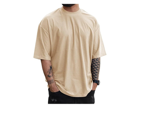 Camisetas Personalizadas para Hombre, Talla Grande, 100% Algodón, Color Sólido, Manga Corta, Hombros Caídos, Estilo Casual, Ajuste Holgado, Transpirable - Product Image 4