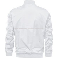 Gute Qualität White Flight Bomber jacke Männer Taslan 100% Polyester Stoff Bomber jacke Großhandel Bulk Bomber jacke Best To Sell