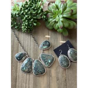 ชุดเครื่องประดับชั้นดี Larry Kaye New Landes Variscite & สร้อยคอเงินสเตอร์ลิง - Product Image 5