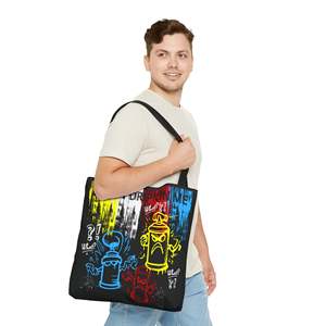 Borsa Tote con Motivo Artistico 'Vibrant Paint Brush Strokes' e 'Don't Drip on Me', Chiusura Aperta, Fodera in Tela - Product Image 6