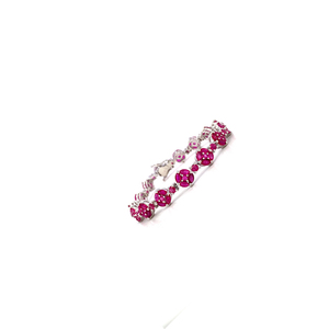 Natural Handmade Ruby Gemstone 925 <b>Solid</b> <b>Silver</b> for Women Handmade Designer Tennis <b>Bracelet</b> - Product Image 2