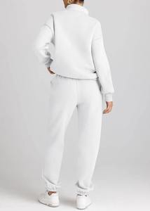 Otoño Invierno a prueba de viento mujer chándal cremallera completa Casual de gran tamaño con capucha conjuntos deportivos Yoga gimnasio desgaste al por mayor - Product Image 3